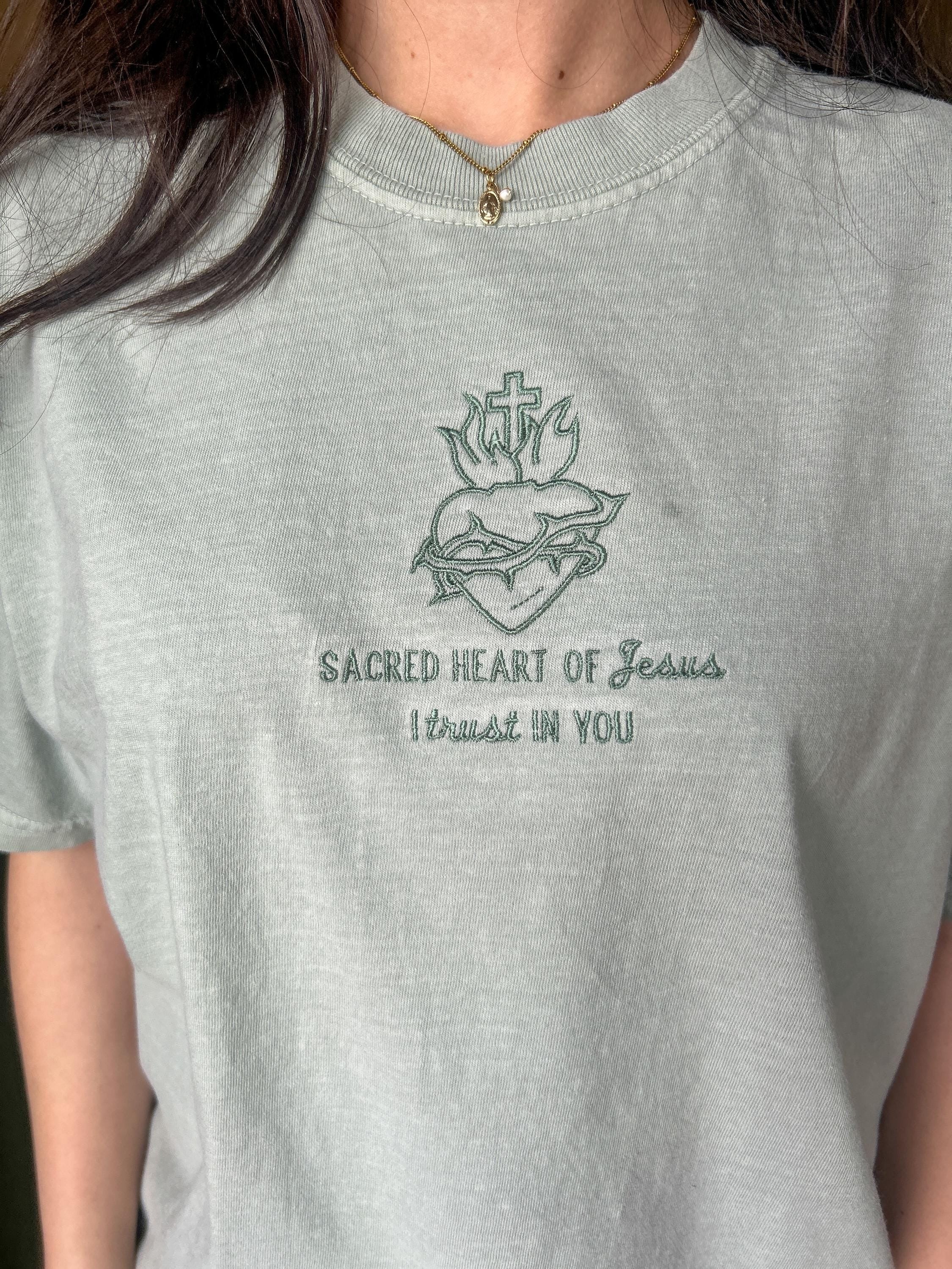 Sacred Heart Embroidered Sweatshirts, Sacred Heart of Jesus Embroidered, Catholic Gift, Christmas Gifts, Faith Based Christian Apparel